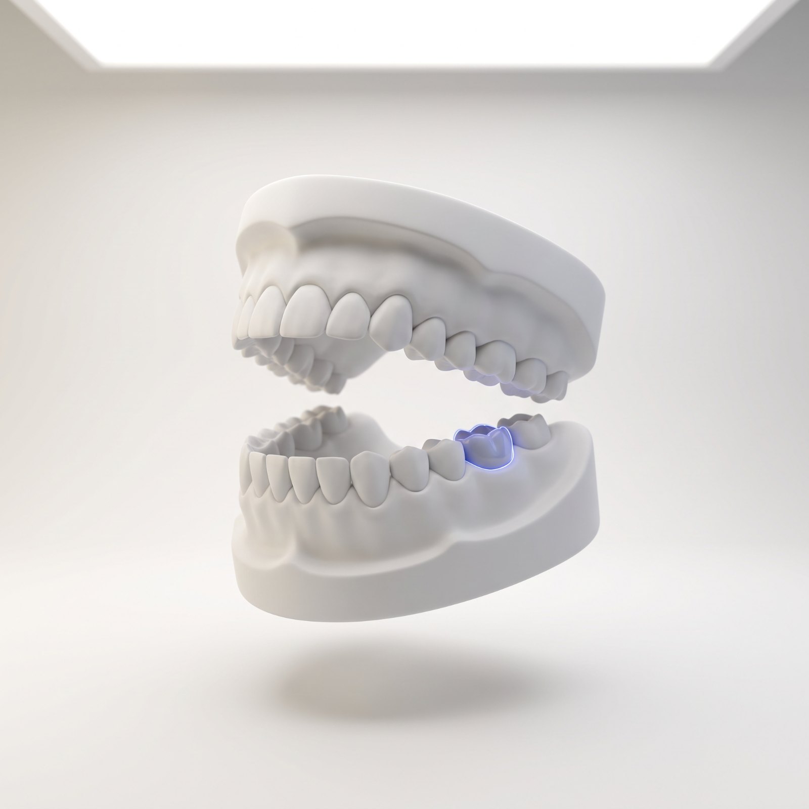 3D jaw map with one tooth highlighted